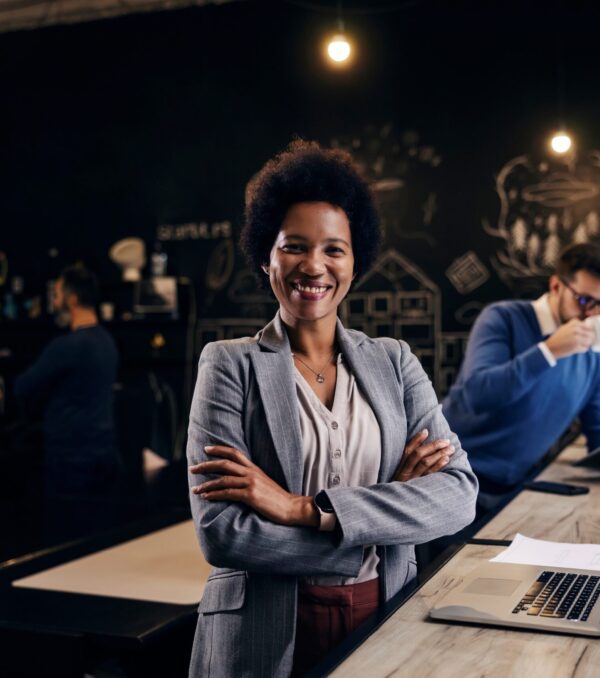 Portrait,Of,A,Confident,Multicultural,Businesswoman,Standing,At,The,Office